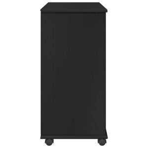 Rollschrank Schwarz Kiefer Massivholz