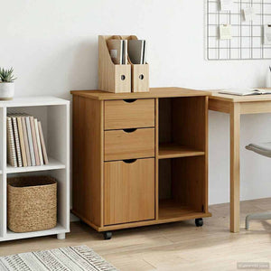 Rollschrank Kiefer Massivholz Honigbraun