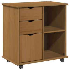 Rollschrank Kiefer Massivholz Honigbraun