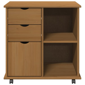 Rollschrank Kiefer Massivholz Honigbraun