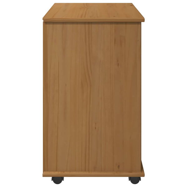 Rollschrank Kiefer Massivholz Honigbraun