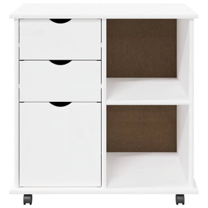 Rollschrank Weiß Kiefer Massivholz