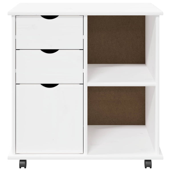Rollschrank Weiß Kiefer Massivholz