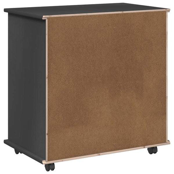 Rollschrank Grau Kiefer Massivholz 63,5cm