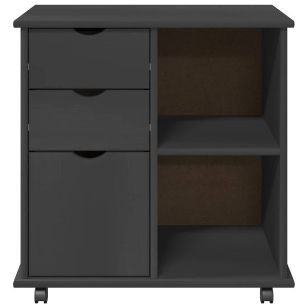 Rollschrank Grau Kiefer Massivholz 63,5cm