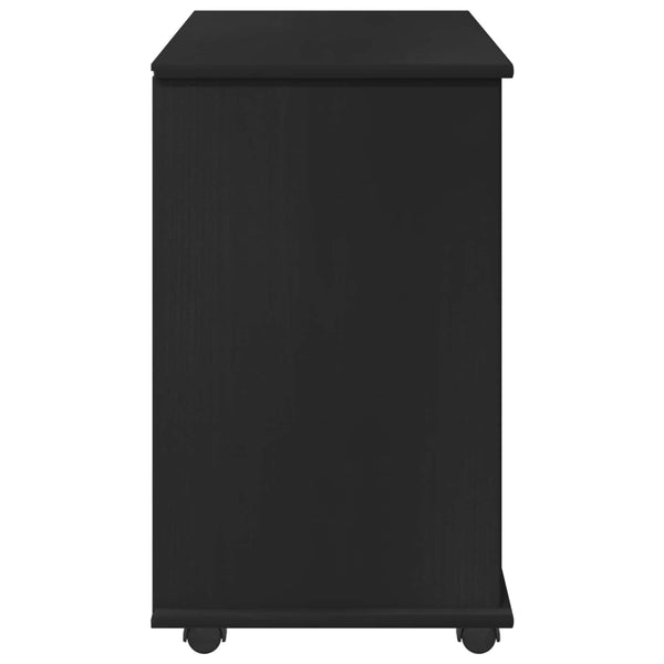 Schwarzer Rollschrank Kiefer Massivholz 63,5cm