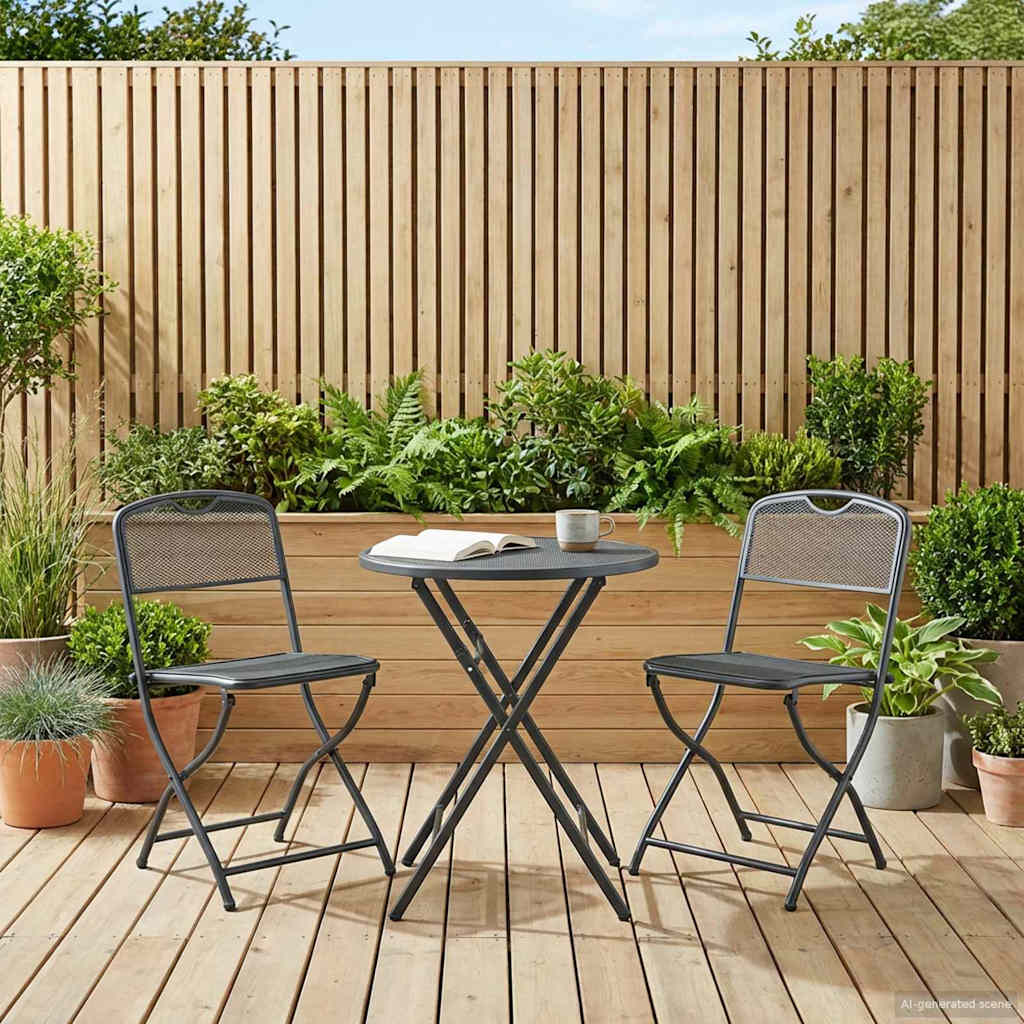 Gartenstühle 2er Set Anthrazit Eisen