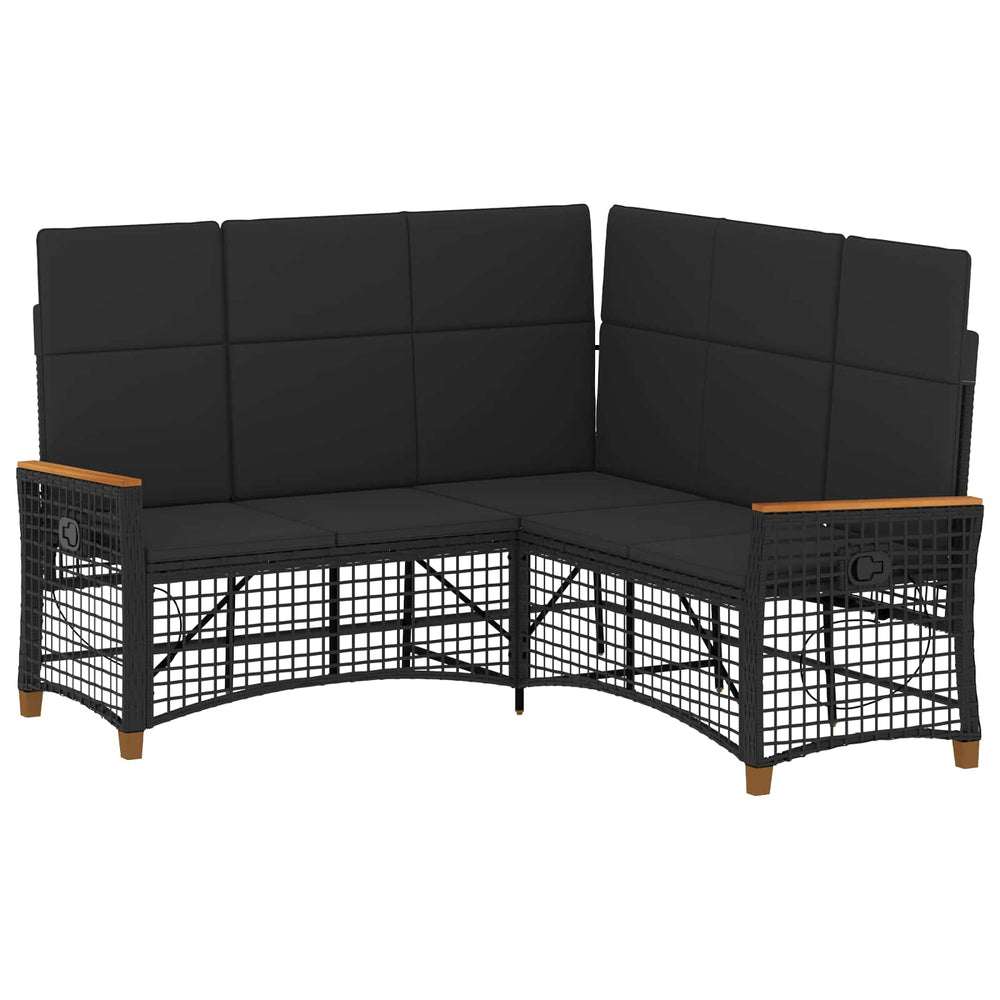 Verstellbares Garten Liegesofa Set Schwarz