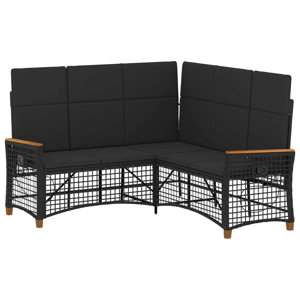 Verstellbares Garten Liegesofa Set Schwarz
