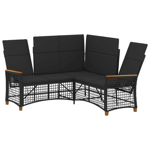 Verstellbares Garten Liegesofa Set Schwarz
