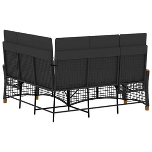 Verstellbares Garten Liegesofa Set Schwarz