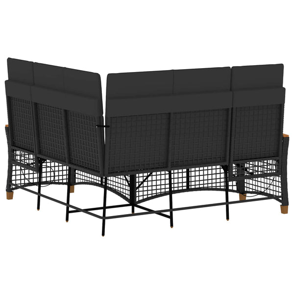 Verstellbares Garten Liegesofa Set Schwarz