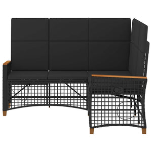 Verstellbares Garten Liegesofa Set Schwarz