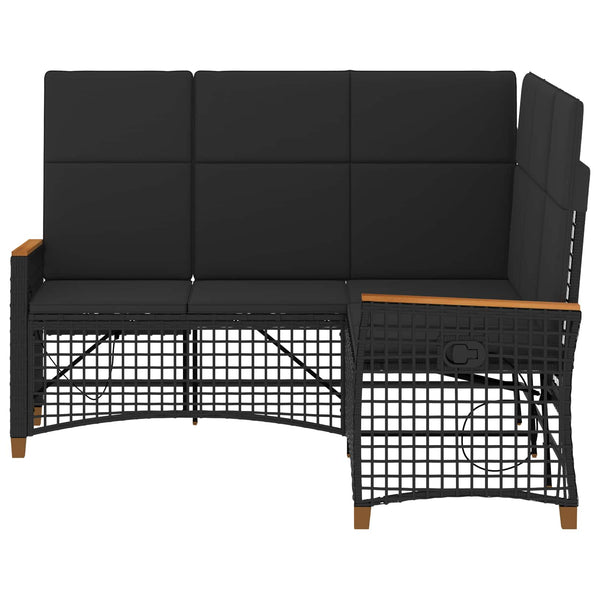 Verstellbares Garten Liegesofa Set Schwarz