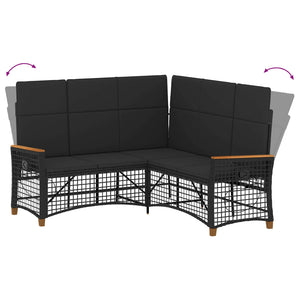 Verstellbares Garten Liegesofa Set Schwarz