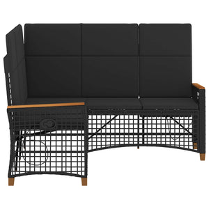 Verstellbares Garten Liegesofa Set Schwarz