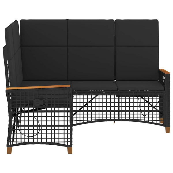 Verstellbares Garten Liegesofa Set Schwarz