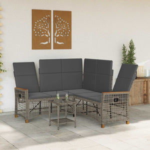 Garten Liegesofa Set Grau Dunkelgrau