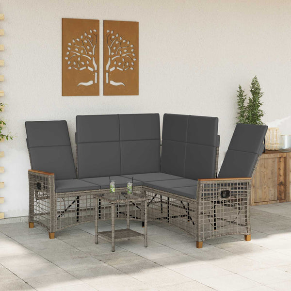 Garten Liegesofa Set Grau Dunkelgrau