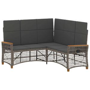 Garten Liegesofa Set Grau Dunkelgrau