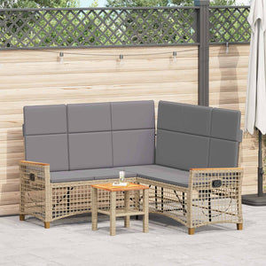 Garten Liegesofa Set Beige/Hellgrau