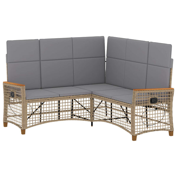 Garten Liegesofa Set Beige/Hellgrau