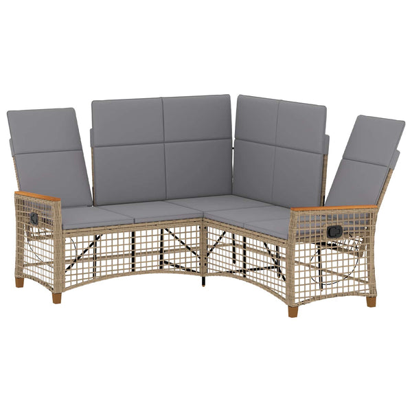Garten Liegesofa Set Beige/Hellgrau