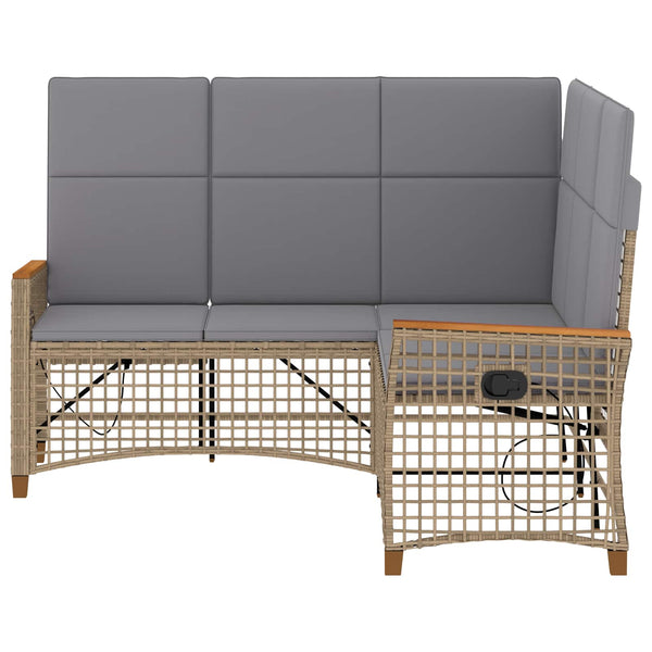 Garten Liegesofa Set Beige/Hellgrau
