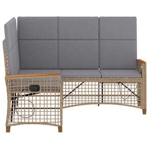Garten Liegesofa Set Beige/Hellgrau