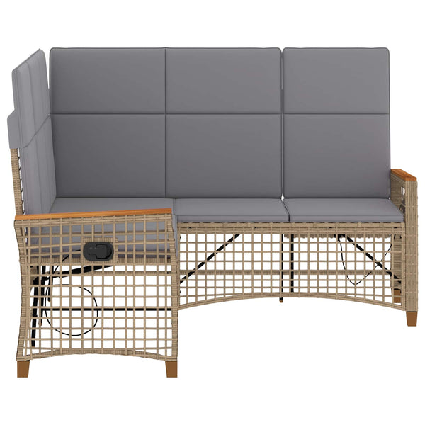 Garten Liegesofa Set Beige/Hellgrau