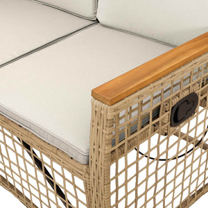 Garten Liegesofa Set Beige/Cremeweiß