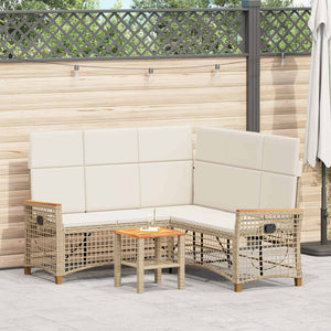 Garten Liegesofa Set Beige/Cremeweiß