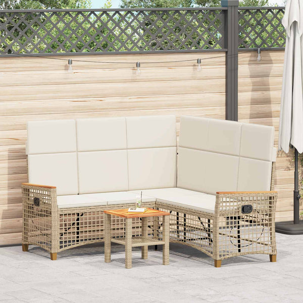 Garten Liegesofa Set Beige/Cremeweiß