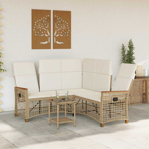 Garten Liegesofa Set Beige/Cremeweiß