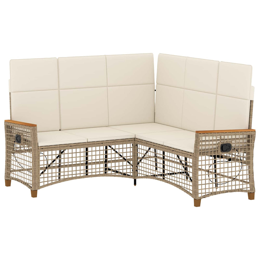 Garten Liegesofa Set Beige/Cremeweiß