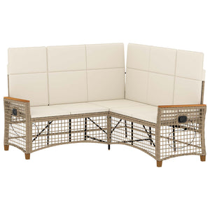 Garten Liegesofa Set Beige/Cremeweiß
