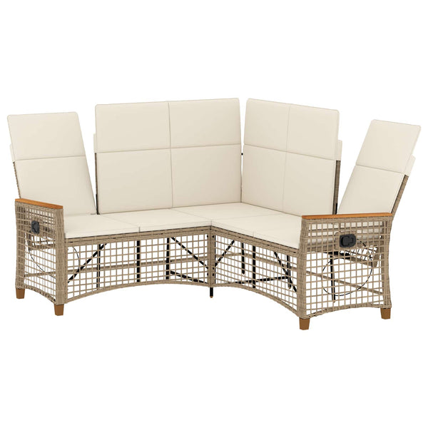 Garten Liegesofa Set Beige/Cremeweiß