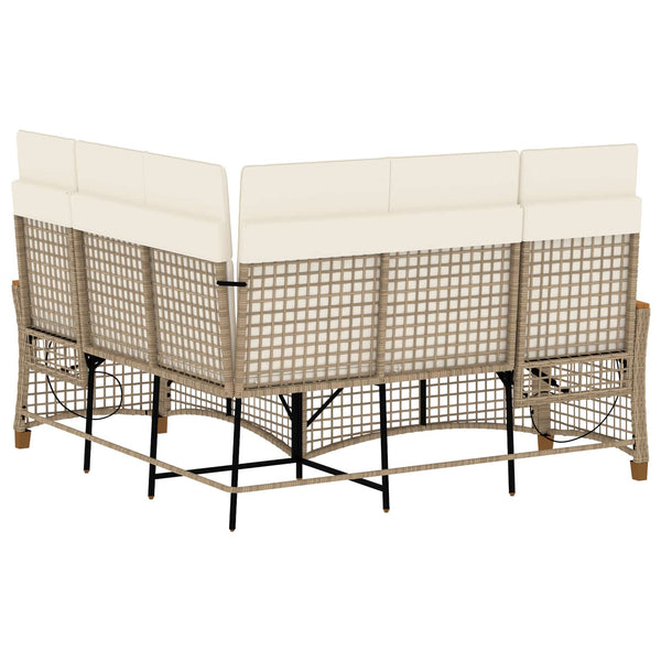 Garten Liegesofa Set Beige/Cremeweiß