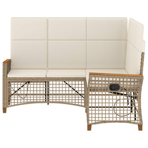 Garten Liegesofa Set Beige/Cremeweiß