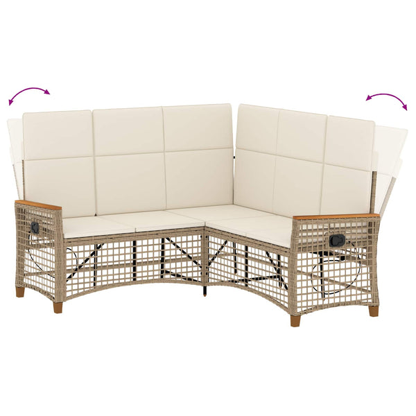Garten Liegesofa Set Beige/Cremeweiß
