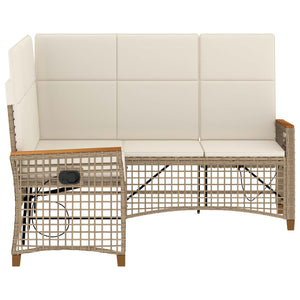 Garten Liegesofa Set Beige/Cremeweiß