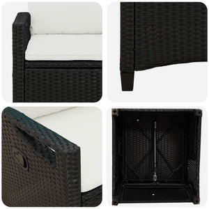 Gartenstuhl Set, Schwarz/Creme, 2 Stück