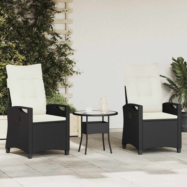 Gartenstuhl Set, Schwarz/Creme, 2 Stück