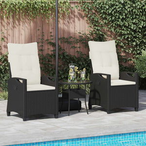 Gartenstuhl Set, Schwarz/Creme, 2 Stück