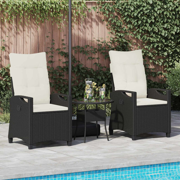 Gartenstuhl Set, Schwarz/Creme, 2 Stück