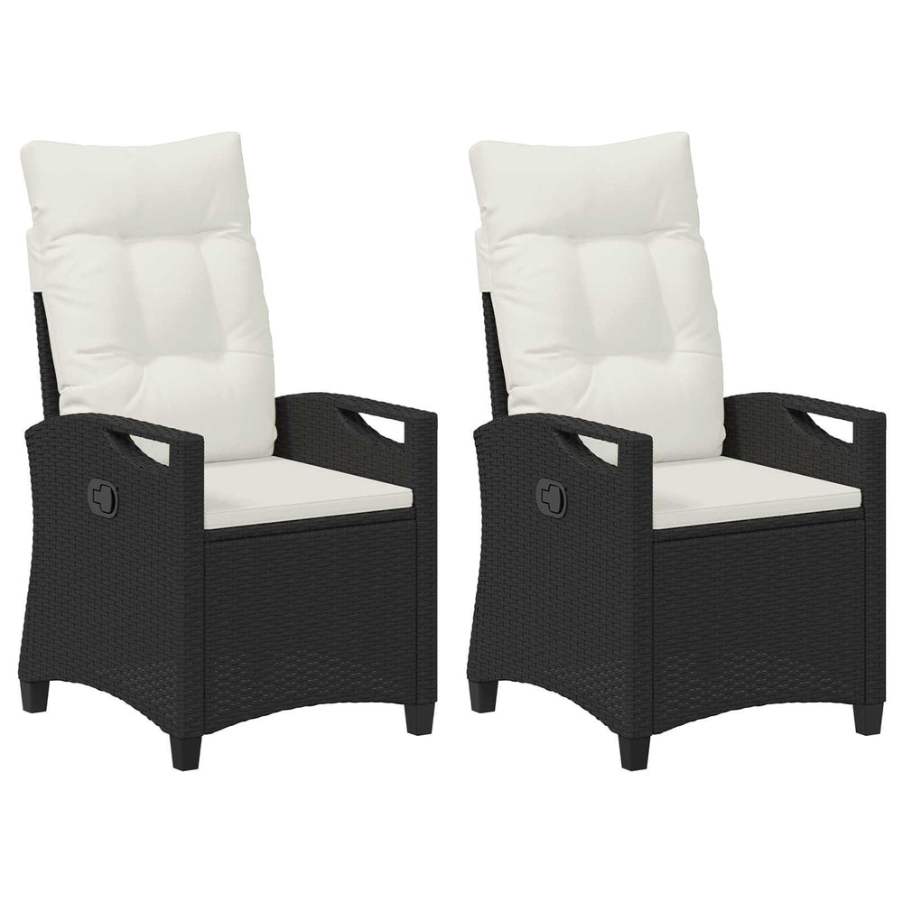vidaXL Chaises de jardin 2 pcs Noir et crème 56 x 60 x 112 cm