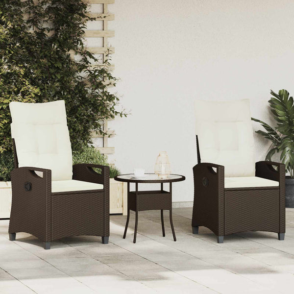 Gartenstuhl 2er Set Braun Creme