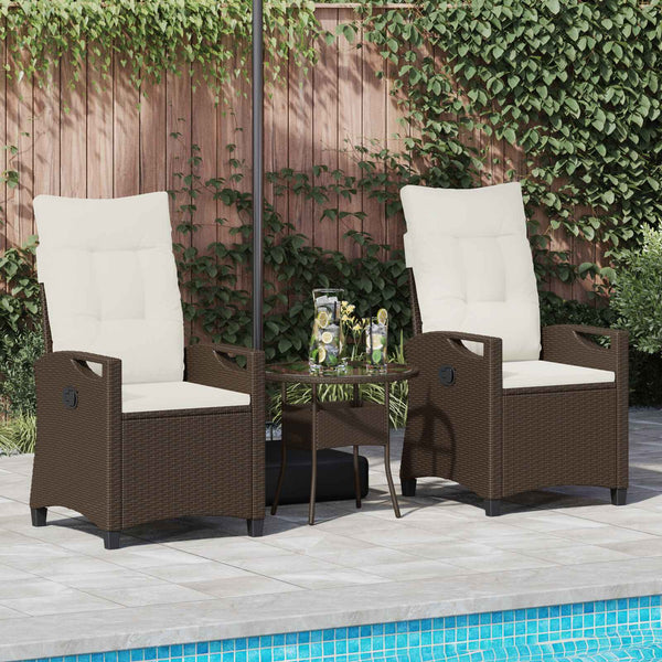 Gartenstuhl 2er Set Braun Creme