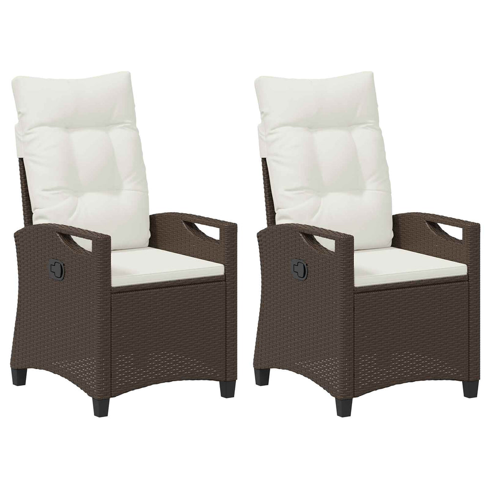 vidaXL Chaises de jardin 2 pcs Marron et crème 56 x 60 x 112 cm