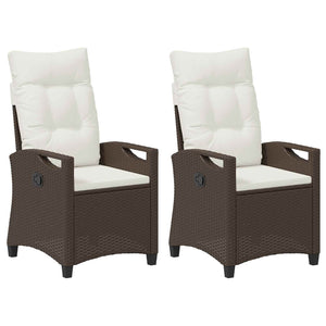 Gartenstuhl 2er Set Braun Creme